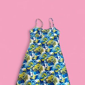 Mossimo Supply Co. Blue and Green Floral Mini Dress